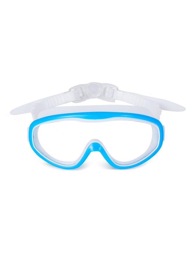 Generic HD Children's Swimming Goggles Big Frame Swimming Glasses Boys And Girls Professional Diving Goggles Swimming Cap Set Equipment Waterproof Anti-fog-Color:Sky Blue - Image 1