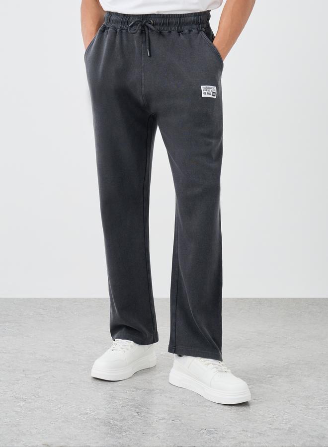Styli Styli Badge Detail Oversize Joggers with Drawstring  - Image 3