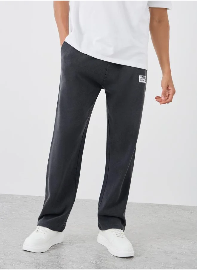 ستايلي Styli Badge Detail Oversize Joggers with Drawstring