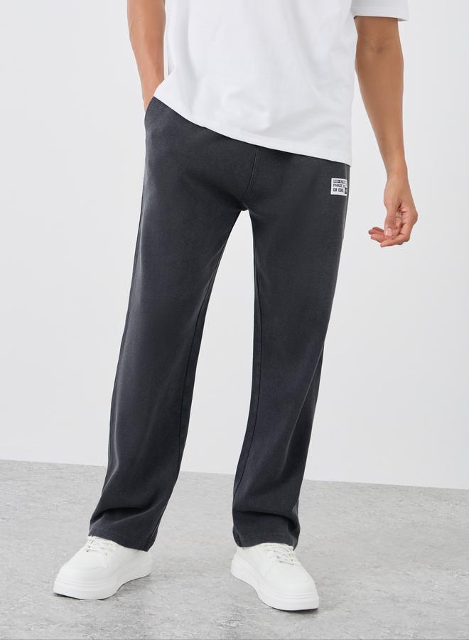 Styli Styli Badge Detail Oversize Joggers with Drawstring  - Image 1