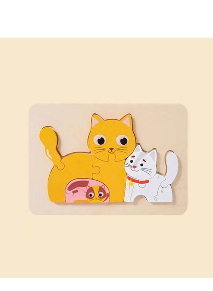 لعبة الألغاز الخشبية ثلاثية الأبعاد للأولاد والبنات بعمر 2-3 سنوات اللبنات التعليمية للتعليم المبكر