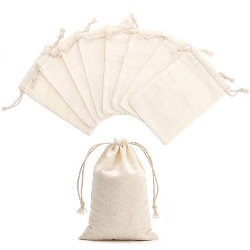 Tendwarm 20 Pieces 4x6 Inches Cotton Drawstring Bags Reusable Muslin Sachet Bag for Party Wedding Storage Home Supplies - Image 2