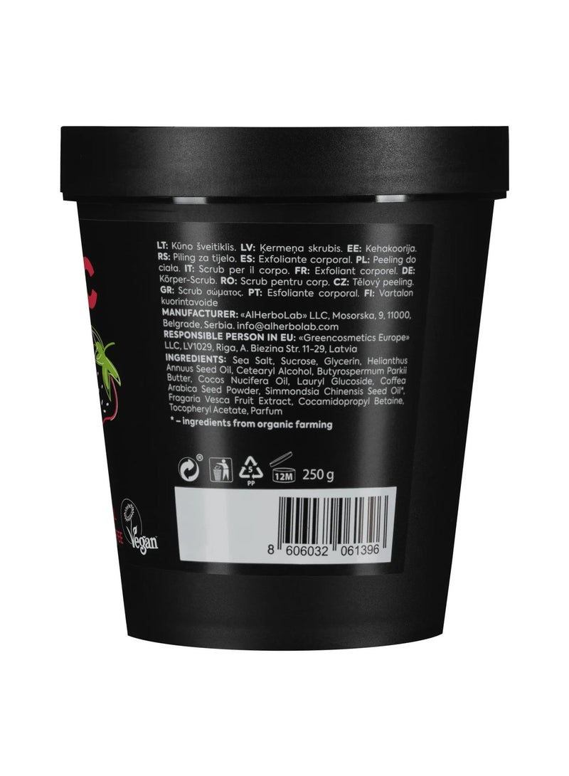 Organic Mimi Energy Strawberry & Coffee Body Scrub 250g - Image 2