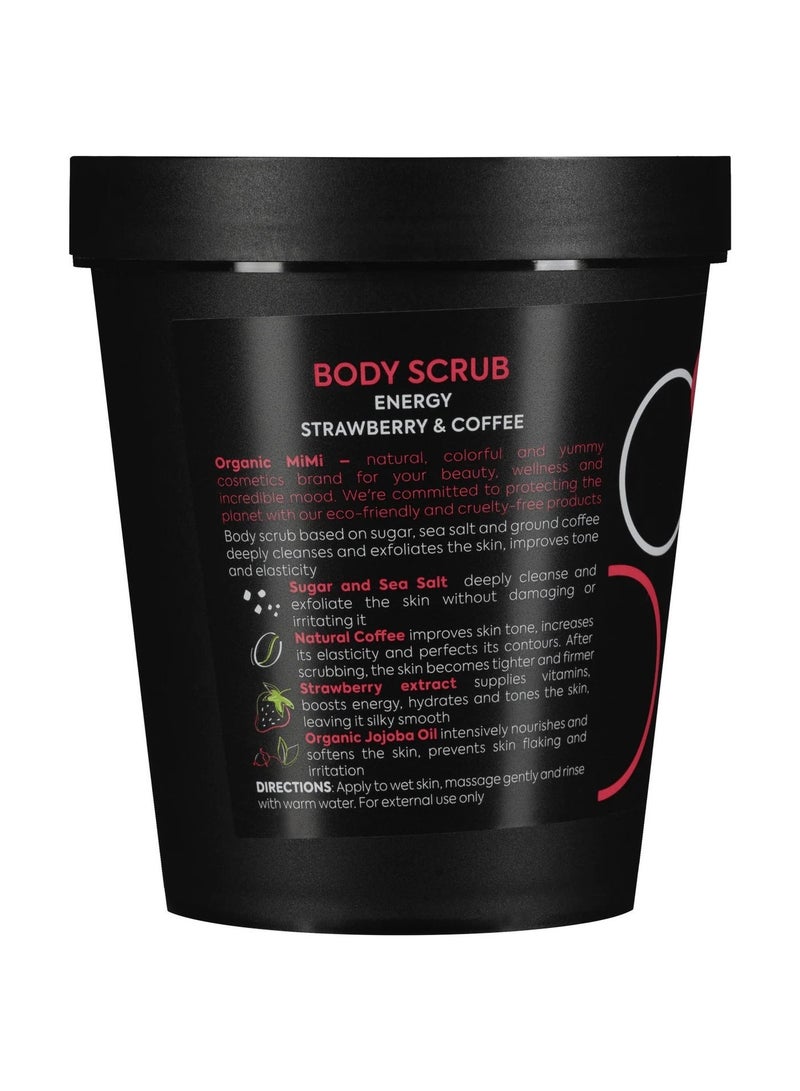 Organic Mimi Energy Strawberry & Coffee Body Scrub 250g - Image 3