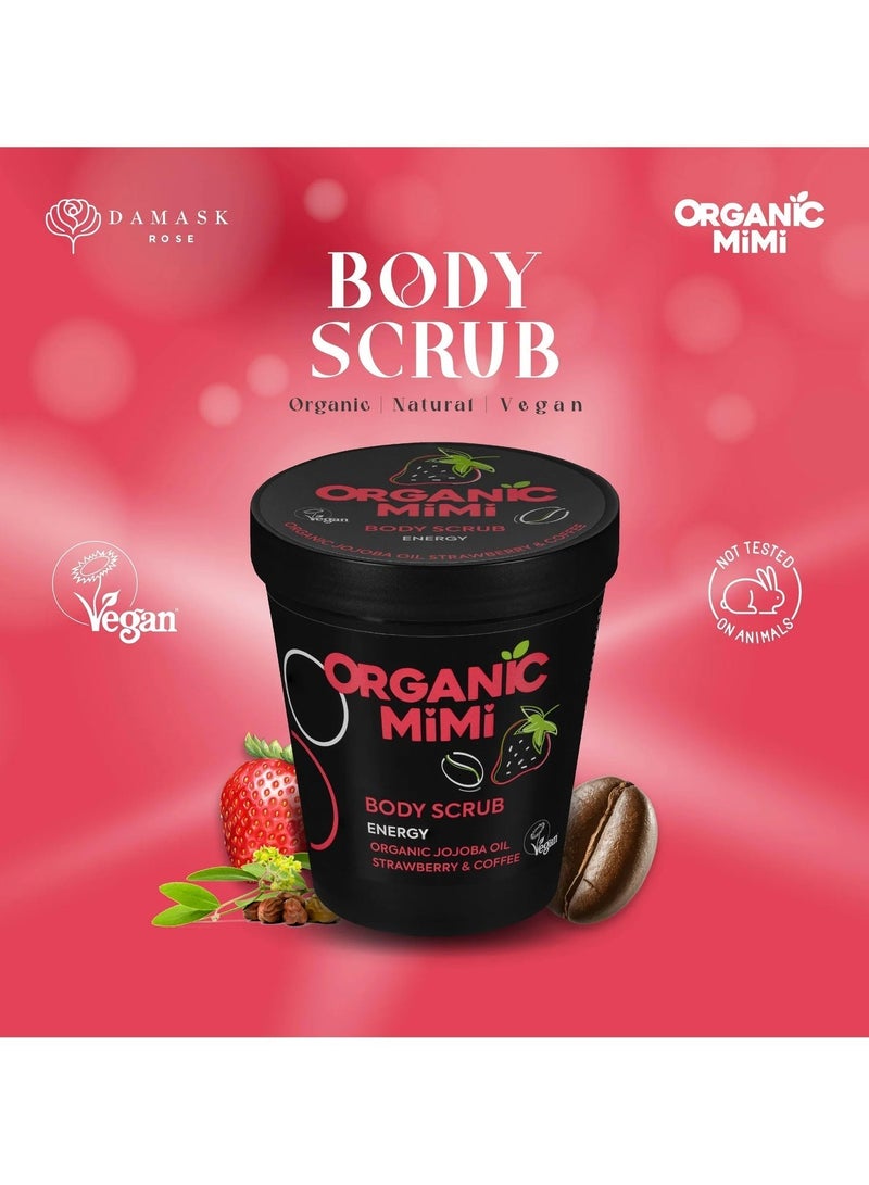 Organic Mimi Energy Strawberry & Coffee Body Scrub 250g - Image 5