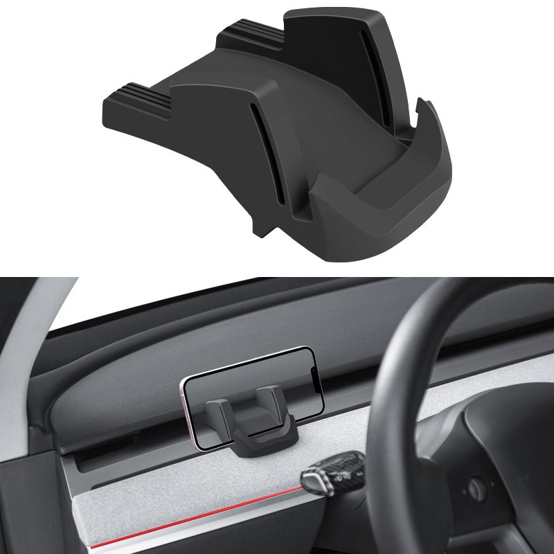 KUNIST Silicone Phone Mount Holder for Tesla Model Y 2021-2025 and 2017-2023 Model 3 Accessories (Non Destructive) - Image 1