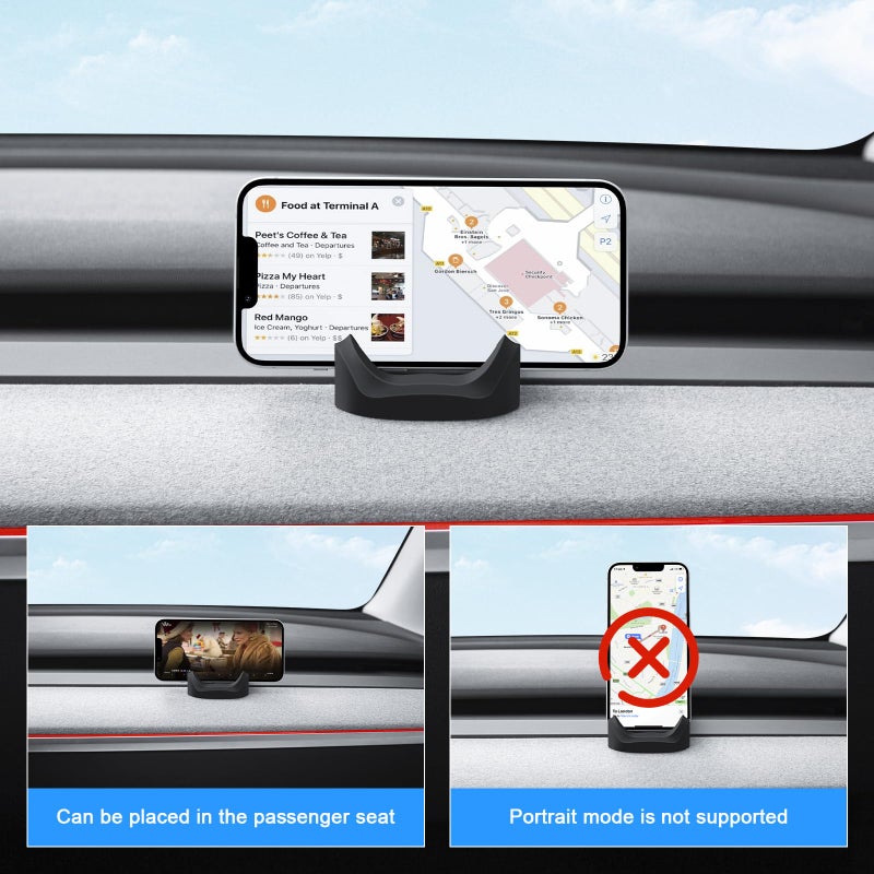 KUNIST Silicone Phone Mount Holder for Tesla Model Y 2021-2025 and 2017-2023 Model 3 Accessories (Non Destructive) - Image 5