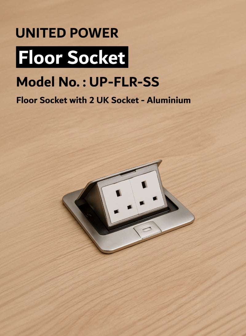 يونايتد باور Aluminium مقبس أرضي من UNITED POWER مع منفذين كهرباء من نوع UK – مصنوع من الألومنيوم - Image 2