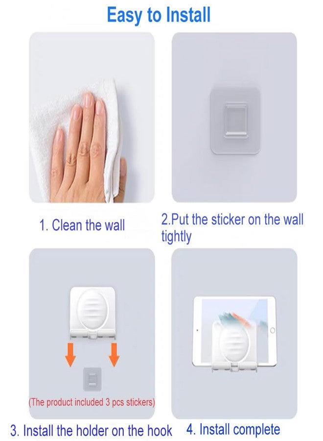 OOLYCIO Upgraded Shower Phone Holder Tablet Wall Mount Phone Holder Removable,Self-Adhesive Mobile Cell Phone Tablet Holder for Bed Bathroom Kitchen, Compatible with iPhone Samsung Galaxy Tablet Switch - Image 5