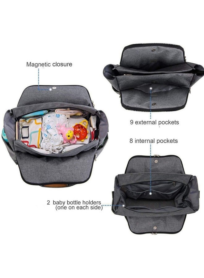 Lekebaby Diaper Bag Tote Large Mommy Bag For Hospital Baby Bags For Mom Travel Diaper Tote Messenger Purse Grey Arrow Print - Image 3