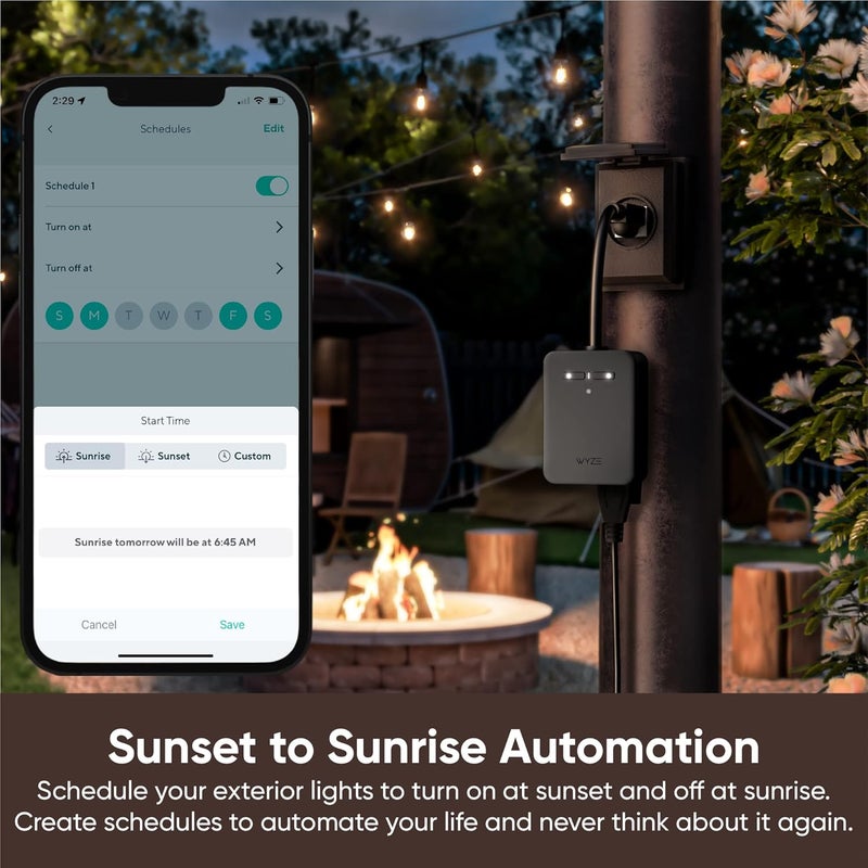 WYZE Plug Outdoor, Dual Outlets Energy Monitoring, IP64, 2.4GHz WiFi Smart Plug, Works with Alexa, Google Assistant, IFTTT, No Hub Required, Black - Image 5