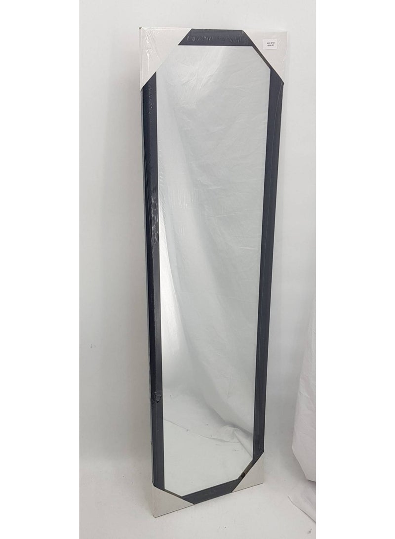 Full-Length Wall-Mounted Mirror, High-Definition Glass, Bedroom, Hallway & Office Mirror, Elegant Design, Enhances Light & Visual Space, Ideal for Modern & Contemporary Décor 30×120 cm, Black Frame