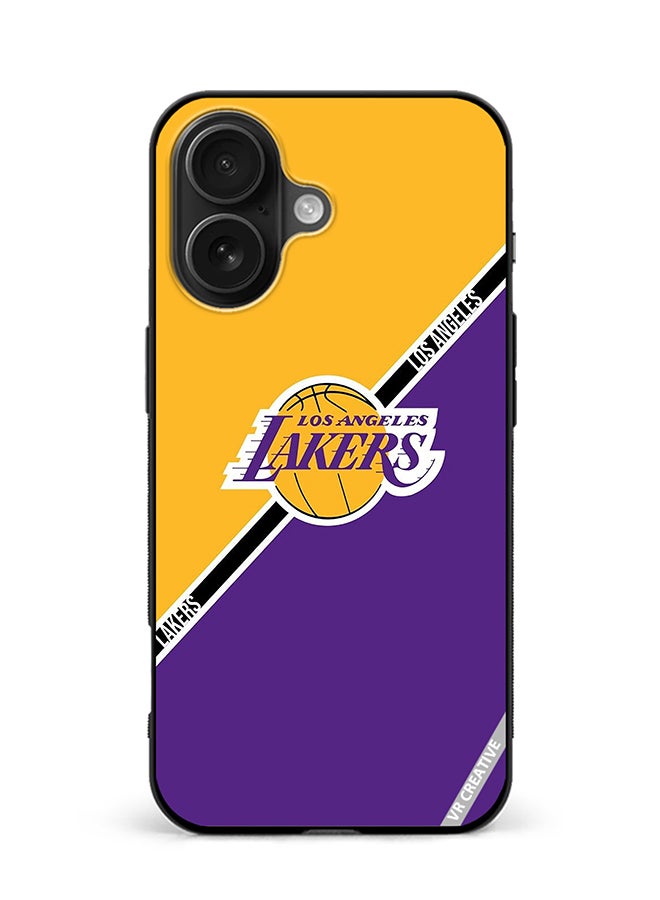 VR CREATIVE Protective Case Cover For Apple iPhone 16 Plus Los Angeles Lakers Design Multicolour