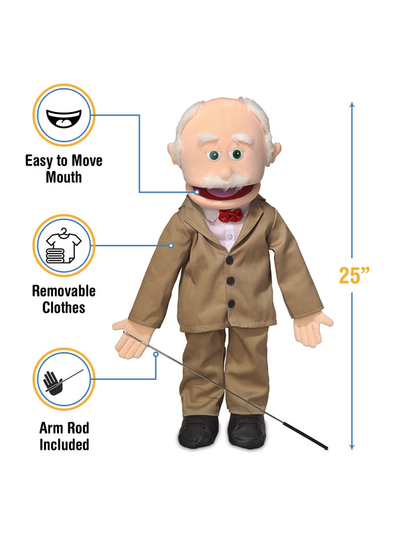 Silly Puppets 25" Pops, Peach Grandfather, Full Body, Ventriloquist Style Puppet  - Image 3