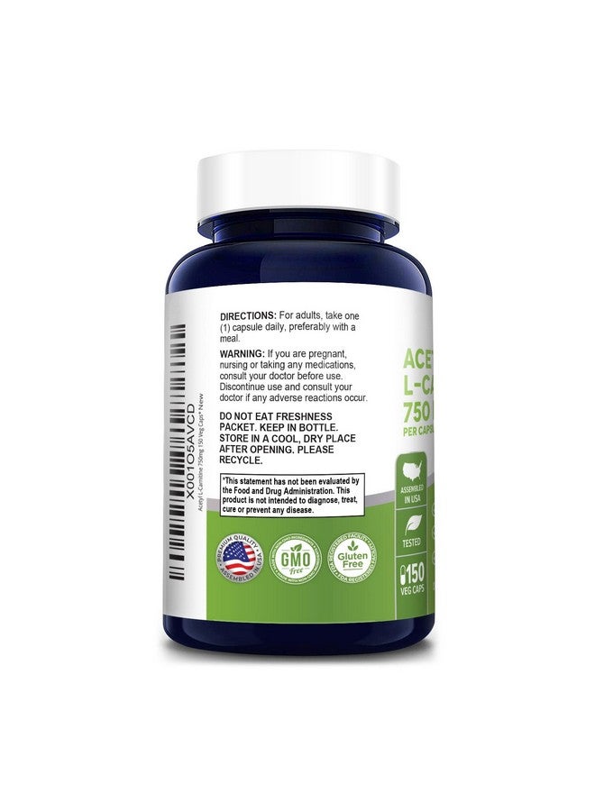 NusaPure أسيتيل لكارنيتين 750 ملغ لكل كبسولة 150 كبسولة نباتية (خالٍ من الكائنات المعدلة وراثيًا وخالٍ من الغلوتين) مكمل أسيتيل ل كارنيتين Hcl (ألكار) حبوب عالية الفعالية - Image 4