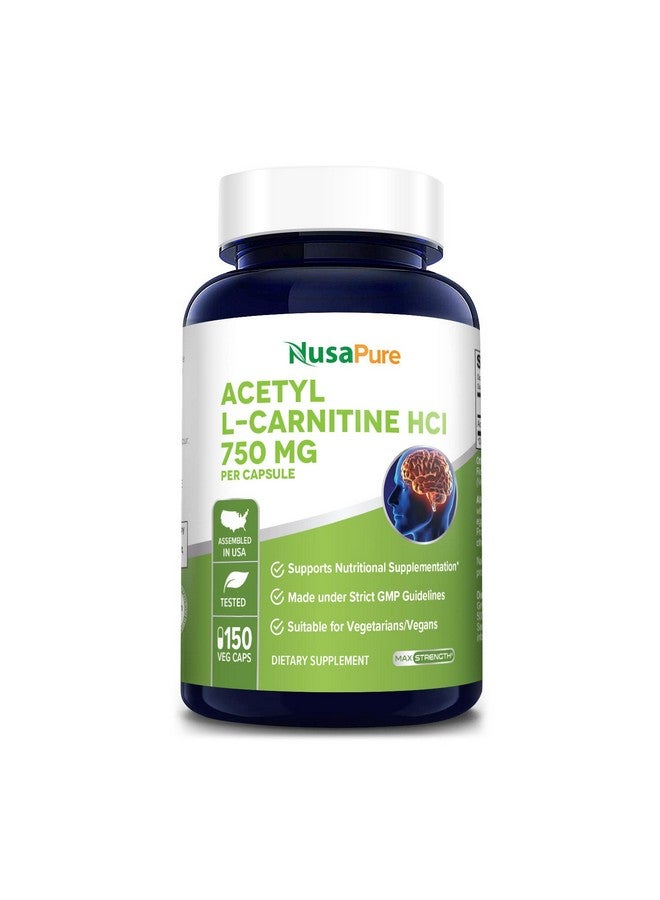 NusaPure أسيتيل لكارنيتين 750 ملغ لكل كبسولة 150 كبسولة نباتية (خالٍ من الكائنات المعدلة وراثيًا وخالٍ من الغلوتين) مكمل أسيتيل ل كارنيتين Hcl (ألكار) حبوب عالية الفعالية - Image 2