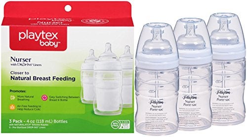 Playtex BPA Free Premium Nurser Bottles with Drop in Liners 3 Count
