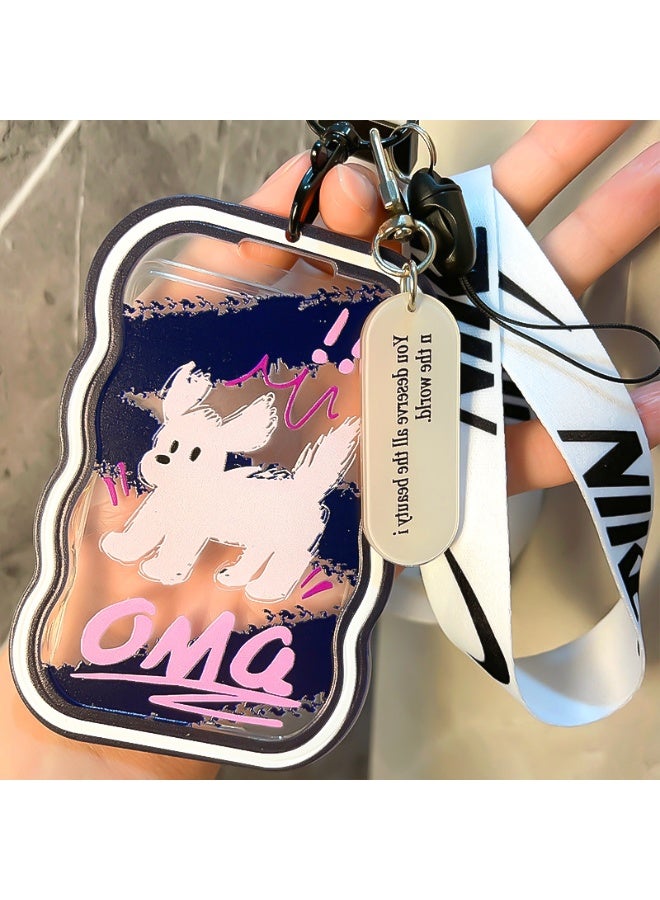 NIBEMINENT 1 - Piece OMG Puppy Kpop Photo Card Holder Pendant Key Chain ID Badge Holder ID Card Holder Photo Card Protector for School ID Office ID Access Card for Women Girls