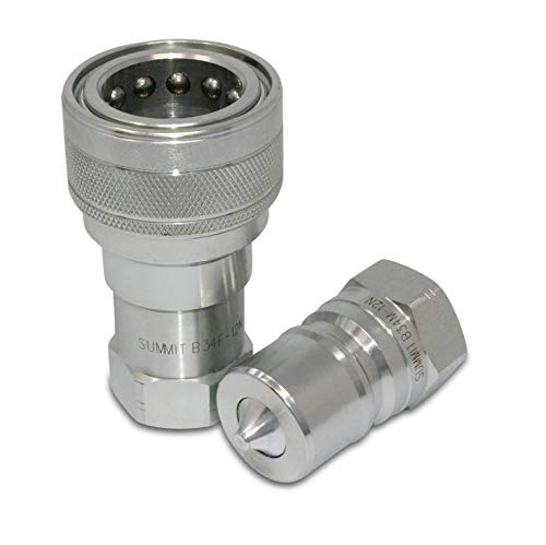 Summit Hydraulics 3/4" NPT ISO 7241-B Quick Disconnect Hydraulic Coupling/Coupler Set - Image 1