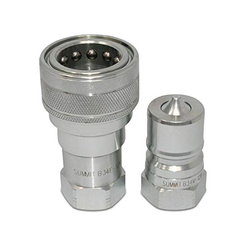 Summit Hydraulics 3/4" NPT ISO 7241-B Quick Disconnect Hydraulic Coupling/Coupler Set - Image 3