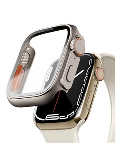 Generic Protective Case with Tempered Glass Screen Protector Compatible with Apple Watch Series 8 7 45mm, Ultra Slim Model Scratch Resistant Shockproof Hard PC Cover for iWatch 45mm Titanium 