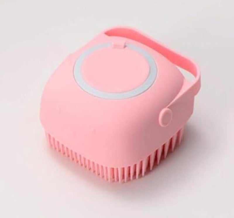 Silicone Massage Bath Brush for Body Cleansing, Gently Exfoliating, Blood Circulation, Soft and Healthy Skin (Pink)