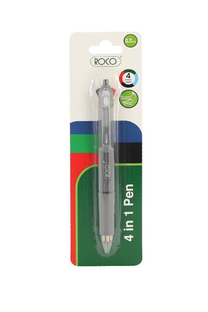 روكو قلم حبر جل، لون الحبر رمادي، 0.7 مم، رأس حبر جاف