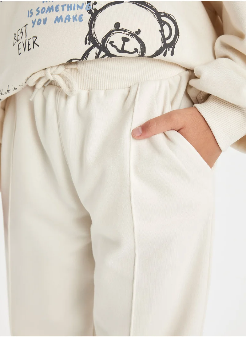 ديفاكتو Elasticated Cuffed Basic Jogger Pants With Pockets