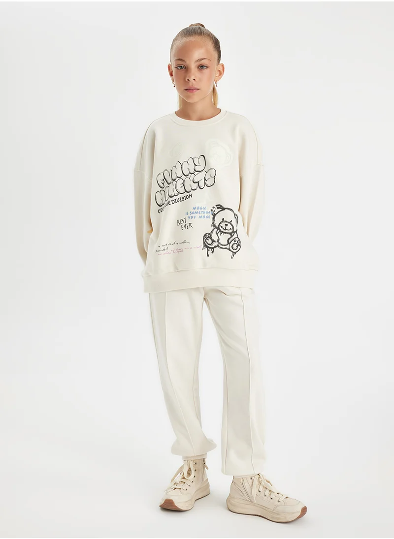 ديفاكتو Elasticated Cuffed Basic Jogger Pants With Pockets