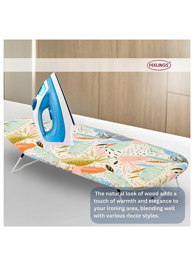 Feelings - Table Top Mesh Ironing Board Multicolour Ironing Table With Iron Holder Foldable And Adjustable 77x31x12cm - Image 1