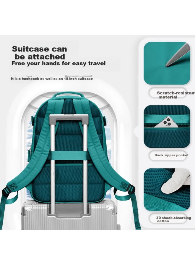 Landcase Large Capacity Backpack Travel Bag For Women Short-distance Travel Bag Business Trip Luggage Bag Men 3757 Dark Green - Image 3