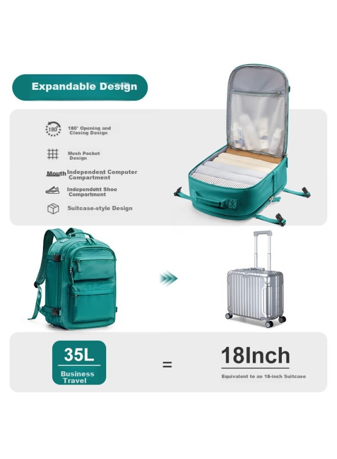 Landcase Large Capacity Backpack Travel Bag For Women Short-distance Travel Bag Business Trip Luggage Bag Men 3757 Dark Green - Image 4
