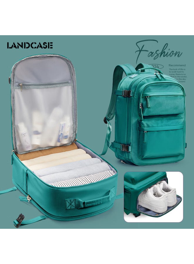 Landcase Large Capacity Backpack Travel Bag For Women Short-distance Travel Bag Business Trip Luggage Bag Men 3757 Dark Green - Image 1
