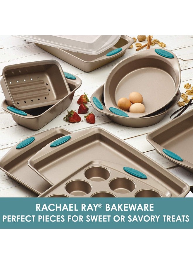 راتشل راي صينية خبز/كعكة غير لاصقة من راشيل راي كوتشينا مع غطاء ومقابض، مستطيلة - 9 بوصة × 13 بوصة، لون بني - Image 4