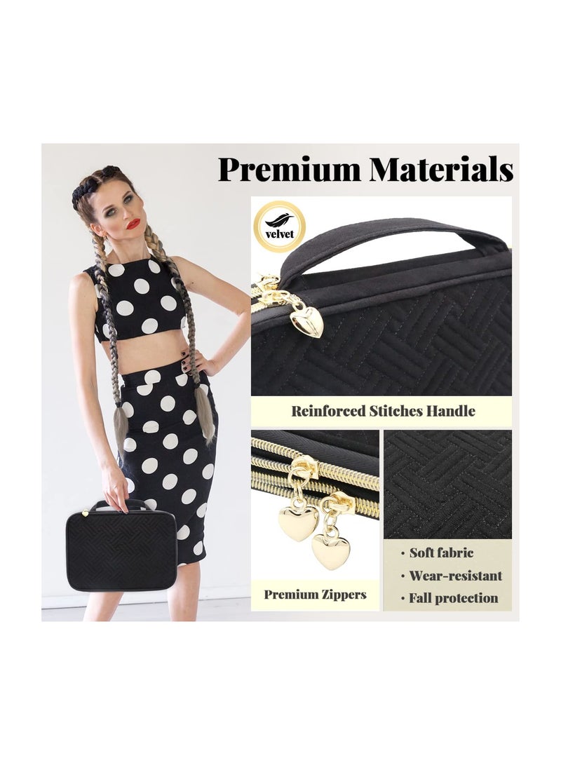 SYOSI Velvet Watch Band Storage Case Holds 35 Watch Straps Watch Band Organizer for Apple Watch Band Case Accessories Watch Band Holder of Women, Large Capacity & Watch Bands Protective Case (Black) - Image 2