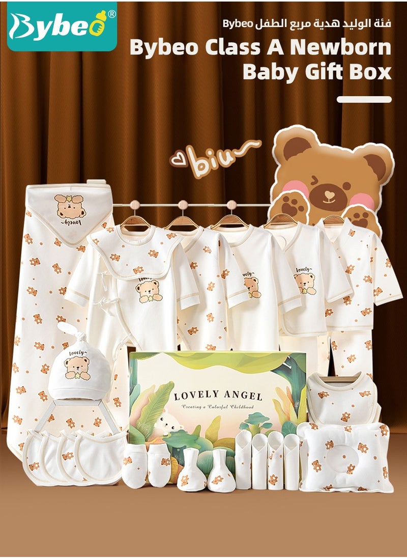 Bybeo 26PCS Newborn Baby Gifts Set, Newborn Layette Gift Set, Baby Clothes Accessories Set for Boys and Girls, Premium Cotton, Perfect Gift Box for Spring Summer Autumn Winter Four Seasons  - Image 2