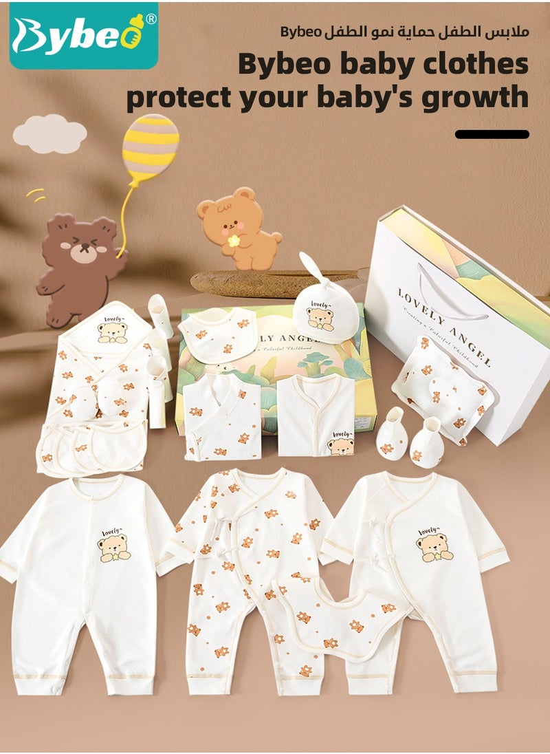 Bybeo 26PCS Newborn Baby Gifts Set, Newborn Layette Gift Set, Baby Clothes Accessories Set for Boys and Girls, Premium Cotton, Perfect Gift Box for Spring Summer Autumn Winter Four Seasons  - Image 3