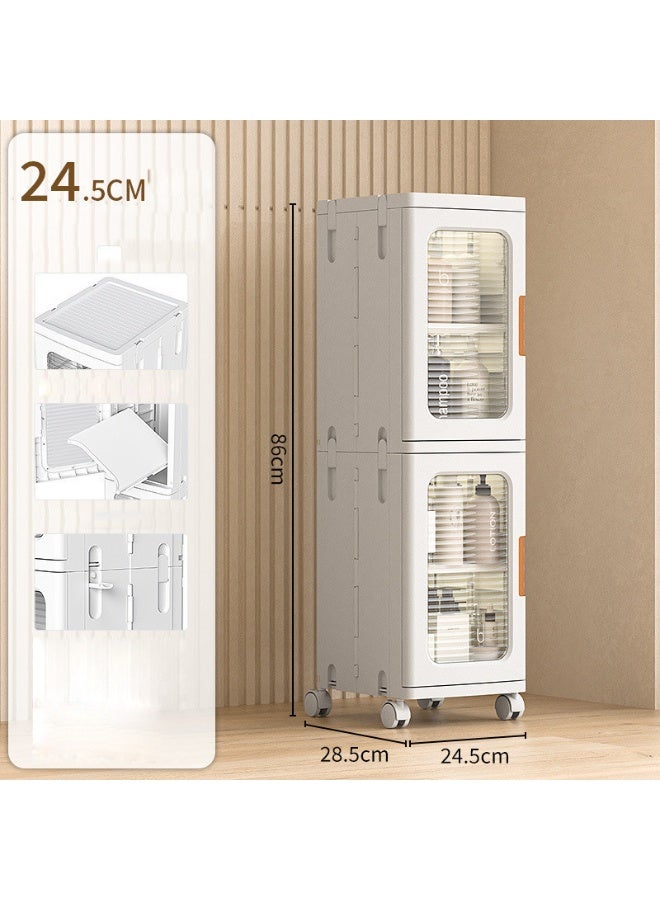 CityRiya-Long Tall Narrow Storage Cabinet, Kitchen Storage Bins, Pantry Storage Cabinet with Adjustable Shelves, Cupboard Closet, Storage Organizer for Bathroom, Living Room, Bedroom  - Image 4