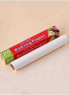 Generic Baking silicone oil paper white 20*0.3m, air fryer paper special oil blotting roll paper, oven food mat tray, Eid gift dessert making, suitable for family gatherings, festive parties, kitchen and bakery  - Image 1