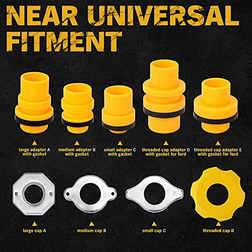ELEAD No-Spill Coolant Funnel Kit - 19-Piece Radiator Funnel burping kit, coolant Bleeder kit, Extra Funnels and Adapters for Universal Vehicle - Image 5