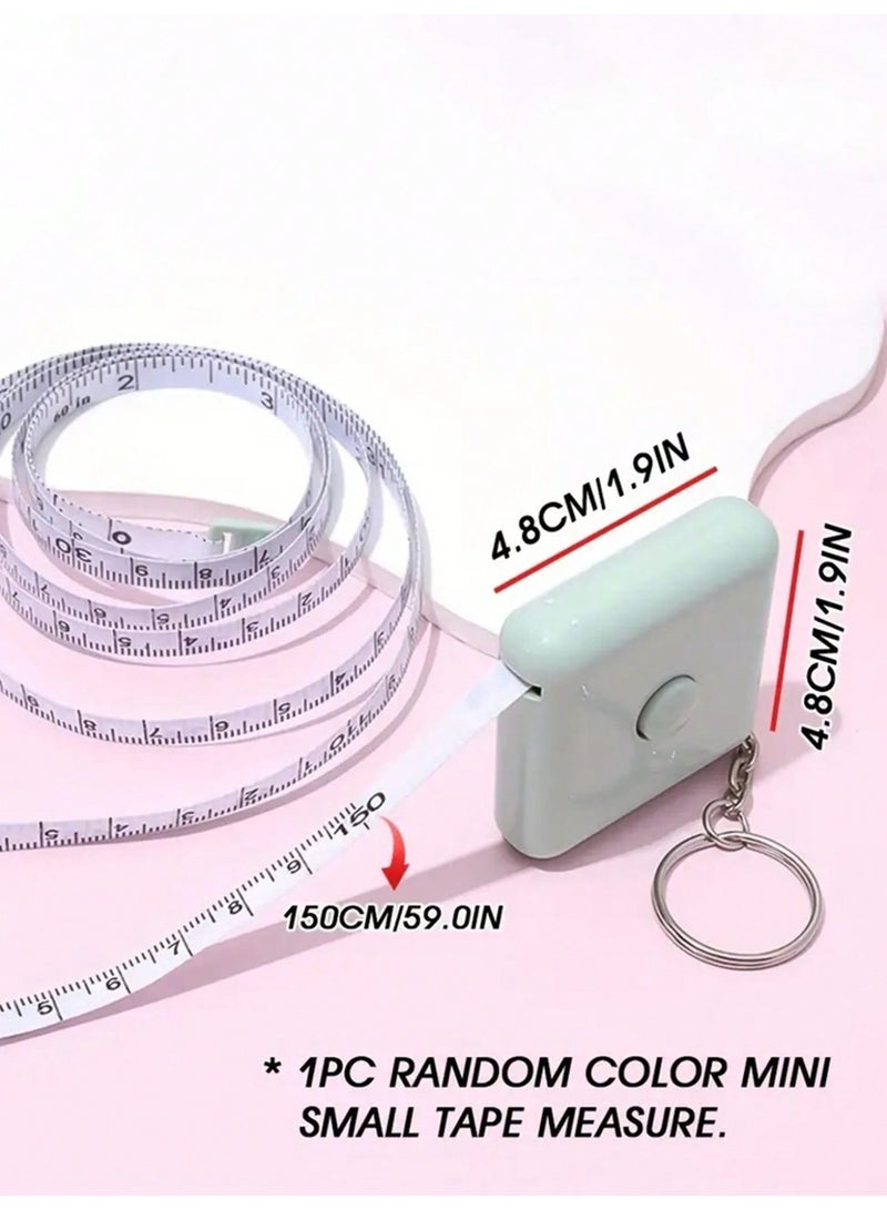 Miamia 3-Piece Mini Retractable Tailor Sewing Body Measuring Tape with Dual Scale for Sewing, Knitting, Crafts Pink, Blue, Green  - Image 5