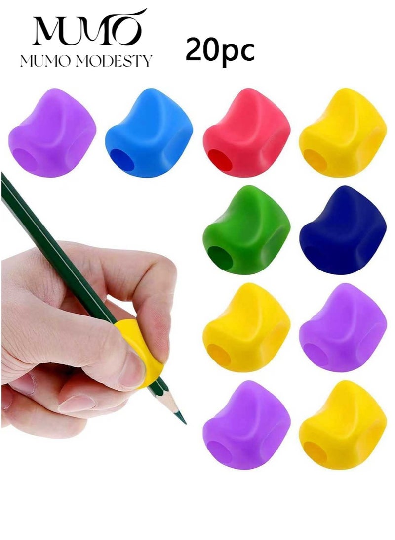 MUMO 20 Soft Silicone Pencil Handles for Correcting Handwriting Posture, Finger Grip for Children to Assist with Writing - Image 1
