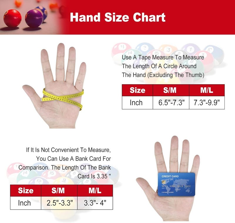 Yfy Billiard Pool Gloves For Left Hand 3 Finger  Splicing Process  Snooker Cue Sport Glove Popular Sizes For Men & Women (Red  L - Image 5