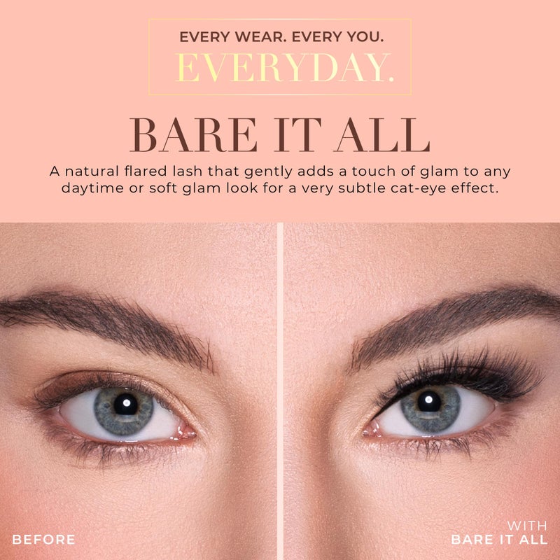 Lilly Lashes Everyday Bare it All Natural Lashes, Faux Mink Natural Eyelashes, False Eyelashes Everyday Use, Cat Eye Lashes, Individual Lashes Reusable up to 20x, No Lash Glue Included (13mm) - Image 4