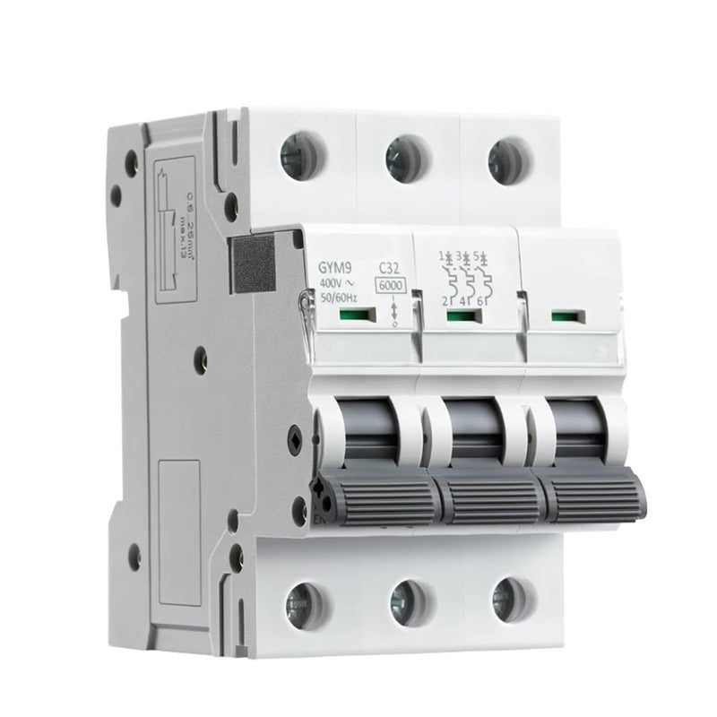 قاطع دائرة مصغر 3 قطب 40 أمبير منحنى C، قضيب دين 400 فولت تيار متردد - Image 4