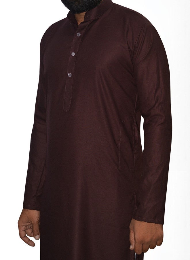 PREEN Men Brown Kurta Set with Pyjamas - Image 2