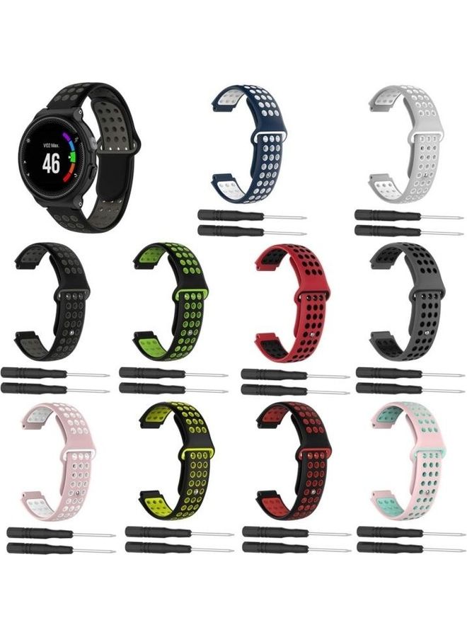 NIBEMINENT Double Colour Silicone Sport Wrist Strap For Garmin Forerunner 220/Approach S5/S20 Mint Green/Light Pink - Image 5