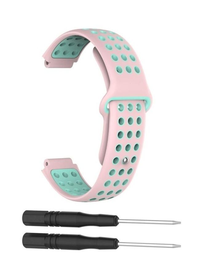 NIBEMINENT Double Colour Silicone Sport Wrist Strap For Garmin Forerunner 220/Approach S5/S20 Mint Green/Light Pink - Image 2