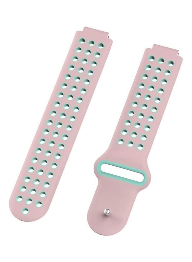 NIBEMINENT Double Colour Silicone Sport Wrist Strap For Garmin Forerunner 220/Approach S5/S20 Mint Green/Light Pink - Image 3