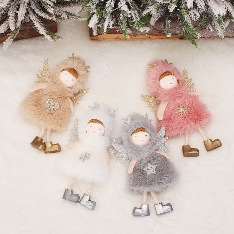 Angel with Wings Pendants Ornament Christmas Tree Hanging Sign Merry Christmas Xmas Tree Hanging Decorations DIY Xmas Party Ornaments - Image 4